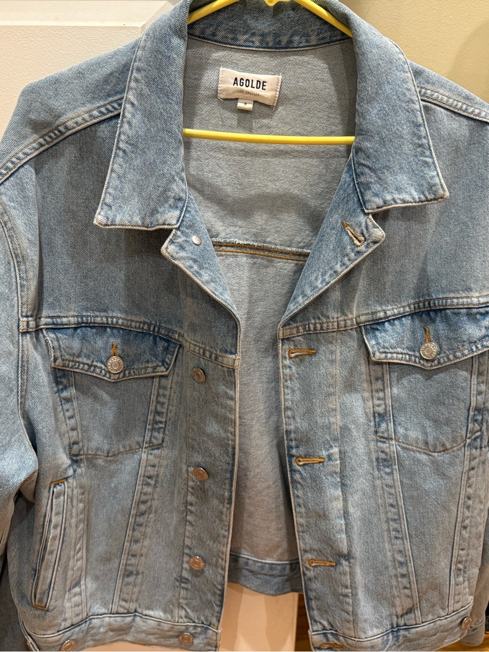 Agolde Light Wash Denim Trucker Jacket